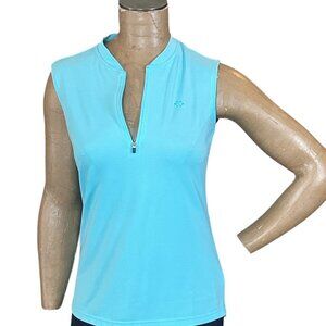 MOFIZ Women's Golf Tennis Pickleball Athleisure Zip Sleeveless Top XS Blue 261F